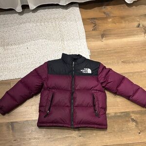 The North Face Kids Burgundy and Black Puffer Jacket